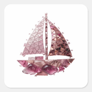 Fun Silver Abstract Decal Design Square Sticker