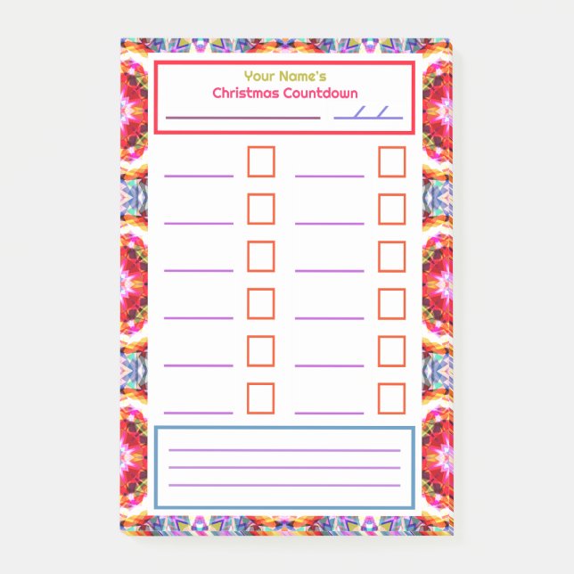 Fun Simple Christmas Star Notes Planner Organizer (Front)