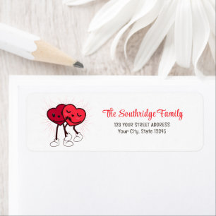 Fun Simple Hearts Hugging Wedding Return Address Return Address Label