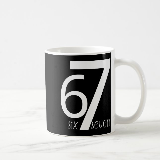 Fun Six Seven 6 7 Meme Design 6 7  Coffee Mug (Right)