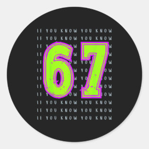 Fun Six Seven 6 7 Meme Design Classic Round Sticker