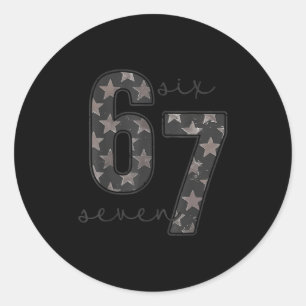 Fun Six Seven 6 7 Meme Design Classic Round Sticker