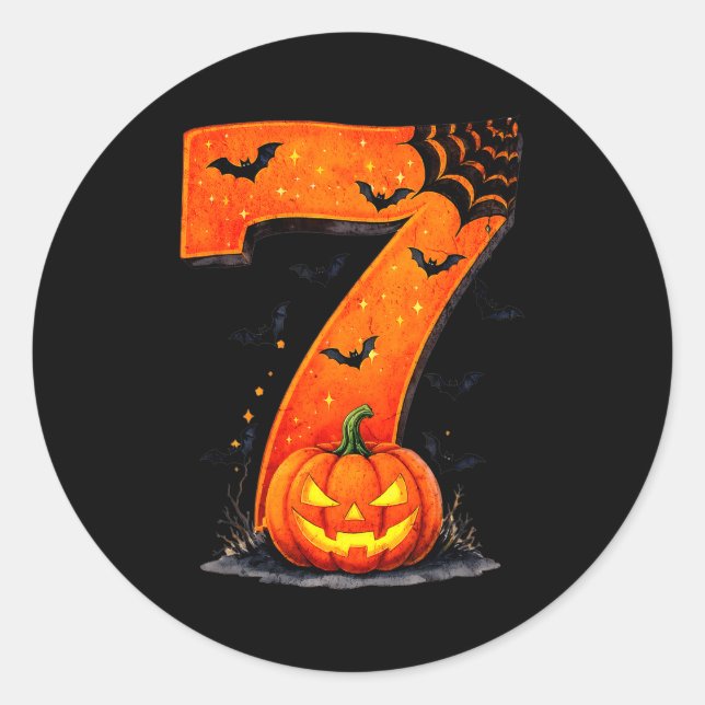 Fun Six Seven 6 7 Meme Design Couples Halloween  Classic Round Sticker (Front)