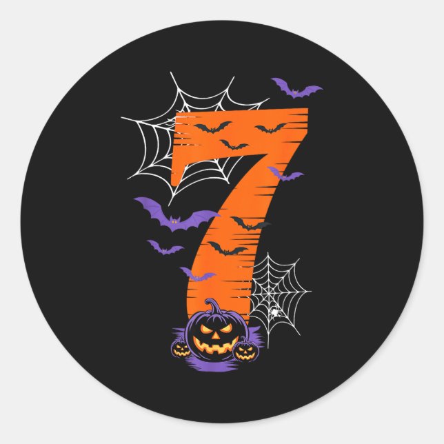 Fun Six Seven 6 7 Meme Design Couples Halloween  Classic Round Sticker (Front)