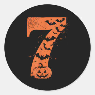 Fun Six Seven 6 7 Meme Design Couples Halloween  Classic Round Sticker