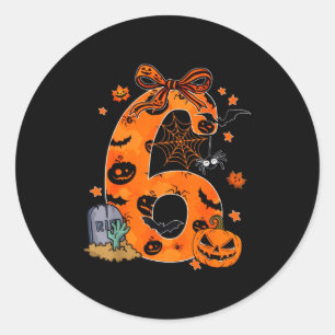 Fun Six Seven 6 7 Meme Design Couples Halloween Classic Round Sticker