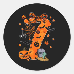Fun Six Seven 6 7 Meme Design Couples Halloween  Classic Round Sticker