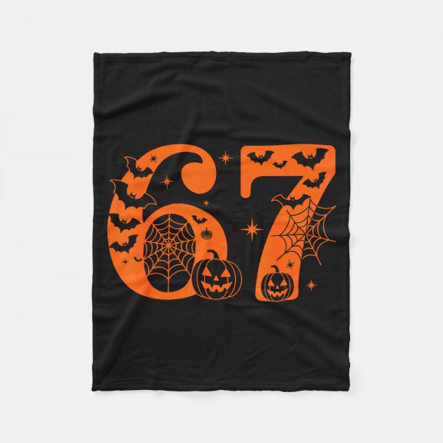 Fun Six Seven 6 7 Meme Design Couples Halloween  Fleece Blanket (Front)