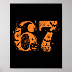 Fun Six Seven 6 7 Meme Design Couples Halloween Lo Poster