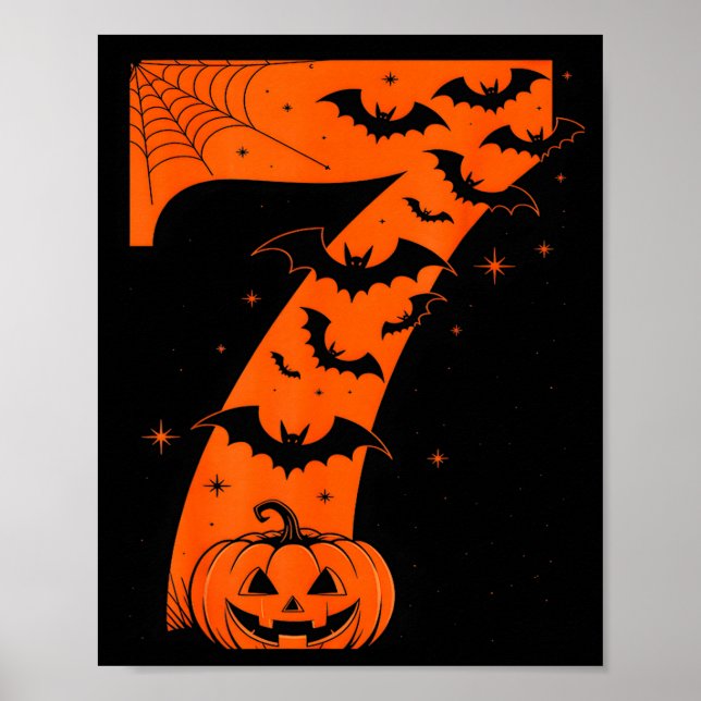 Fun Six Seven 6 7 Meme Design Couples Halloween  Poster (Front)