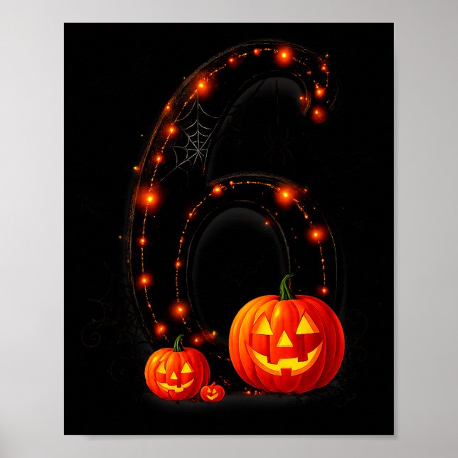 Fun Six Seven 6 7 Meme Design Couples Halloween  Poster (Front)
