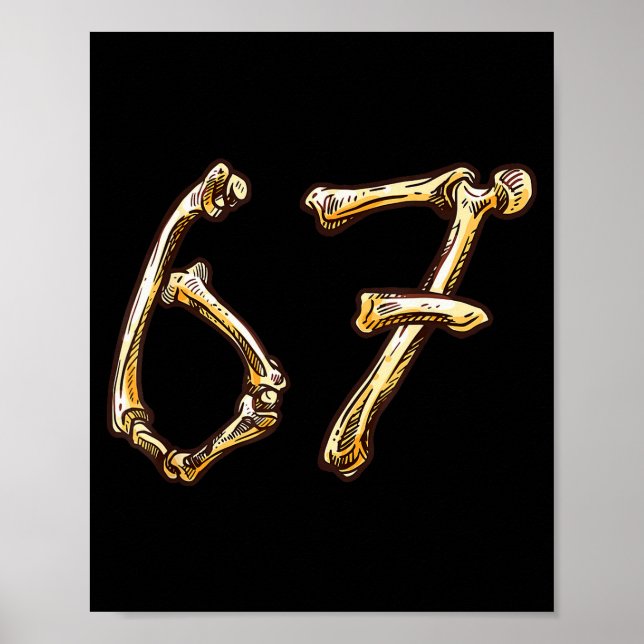 Fun Six Seven 6 7 Meme Design Couples Halloween  Poster (Front)