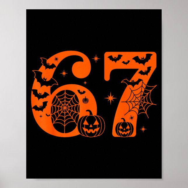 Fun Six Seven 6 7 Meme Design Couples Halloween  Poster (Front)