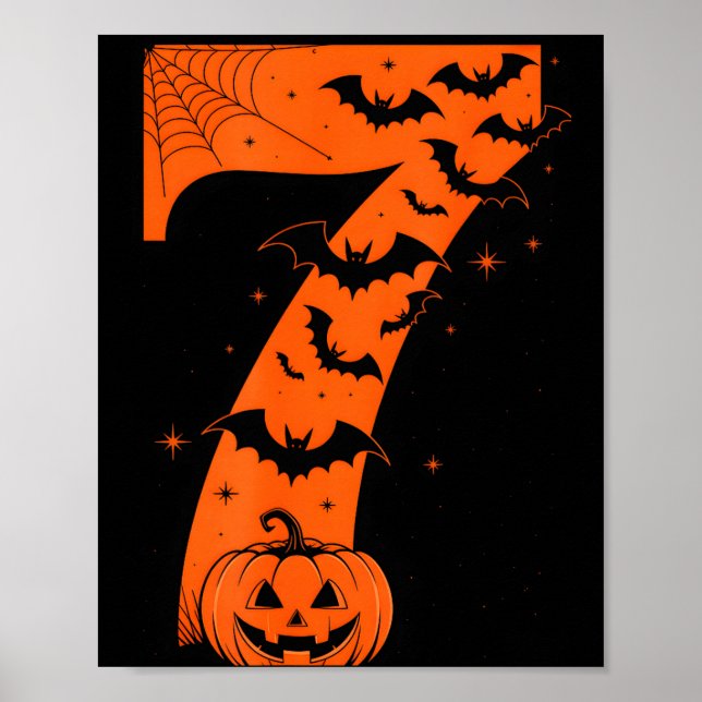 Fun Six Seven 6 7 Meme Design Couples Halloween  Poster (Front)