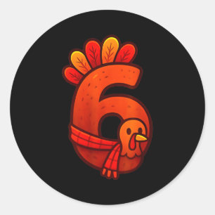 Fun Six Seven 6 7 Meme Design Couples Thanksgiving Classic Round Sticker