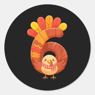 Fun Six Seven 6 7 Meme Design Couples Thanksgiving Classic Round Sticker