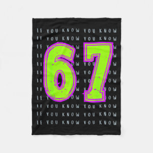 Fun Six Seven 6 7 Meme Design  Fleece Blanket