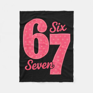 Fun Six Seven 6 7 Meme Design Fleece Blanket