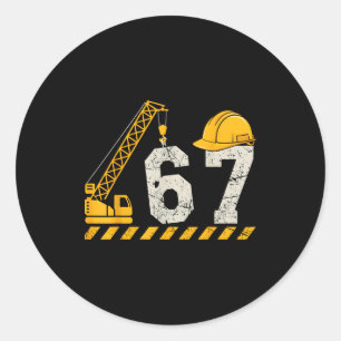 Fun Six Seven 6 7 Meme Design For Men Boys Kids Co Classic Round Sticker