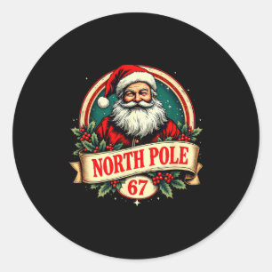 Fun Six Seven Meme Design – Internet Energy - Xmas Classic Round Sticker