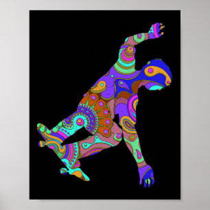 Fun Skateboard Trick Graphic Skate T Shirt Tee Poster