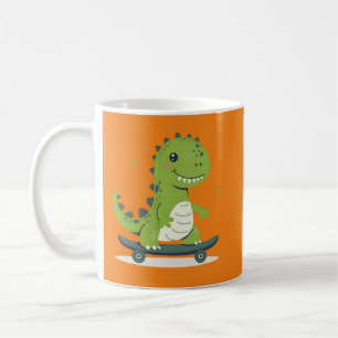 Fun Skateboarding Dinosaur Coffee Mug