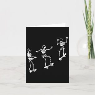 Fun Skeleton Skateboard Halloween Skateboarding Sk Card