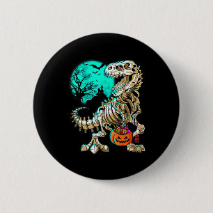Fun Skeleton TRex Halloween Boys Dino Kids Fossil 6 Cm Round Badge