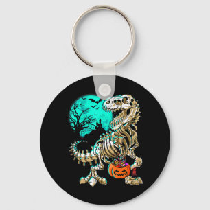Fun Skeleton TRex Halloween Boys Dino Kids Fossil Key Ring