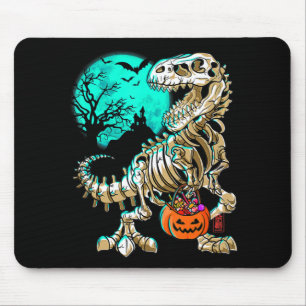 Fun Skeleton TRex Halloween Boys Dino Kids Fossil  Mouse Pad
