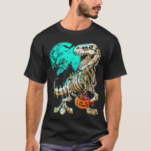 Fun Skeleton TRex Halloween Boys Dino Kids Fossil T-Shirt