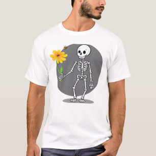 Fun skeleton with its yellow flower T-Shirt