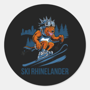 Fun Ski Rhinelander Winter Sports Adventure Crazy Classic Round Sticker