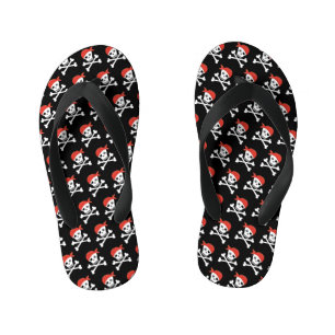 Fun Skull and Crossbones Pattern Pirate Kid's Thongs