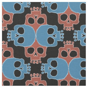 Fun Skull Jigsaw Fabric