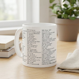 Fun Slang, Texting Abbreviations and Acronyms Mug