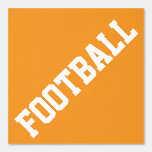 Fun Slant White FOOTBALL Text On Bright Orange Wallpaper