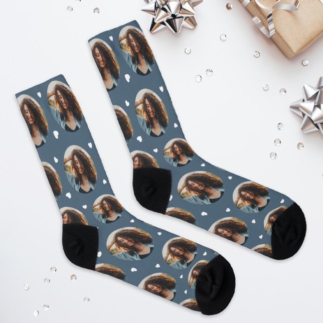 Fun Slate Custom Girlfriend Photo Heart Socks (Creator Uploaded)