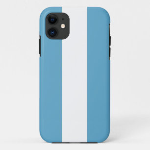 Fun Sleek Sporty Ocean Blue White Racing Stripes iPhone 11 Case