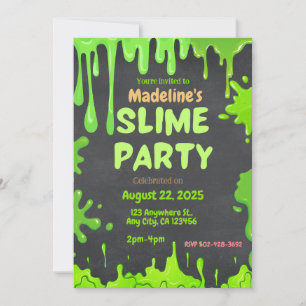 Fun Slime Party Birthday Invitation 