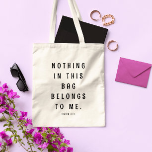 Fun Slogan Modern Minimalist Motherhood Mum Life Tote Bag