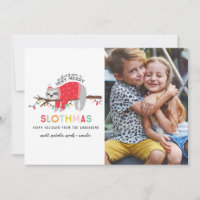 fun sloth colourful christmas photo