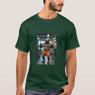 Fun sloth in the gym t-shirt