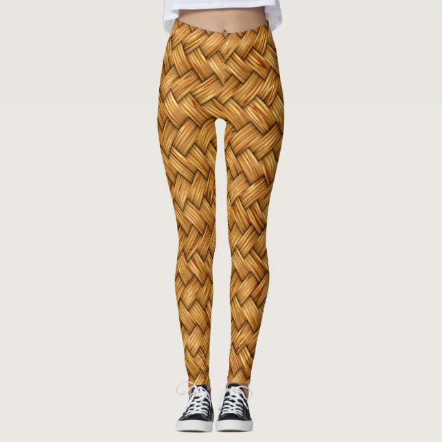 Fun Small Wicker Basket Weave Leggings (Front)