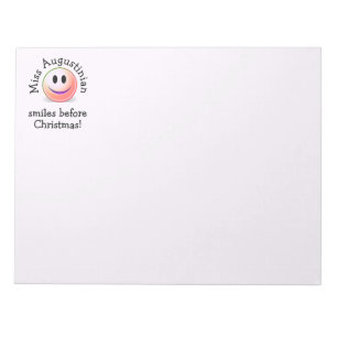 Fun SMILES BEFORE CHRISTMAS Teacher Appreciation Notepad