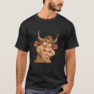 Fun smiling Bullock Face for Cattle and funny Anim T-Shirt