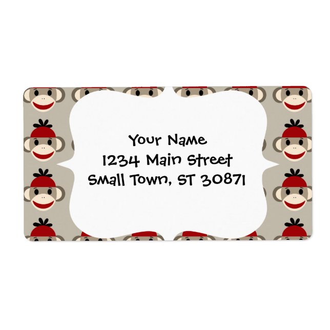 Fun Smiling Red Sock Monkey Happy Patterns (Front)