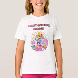 fun snack queen girls shirt