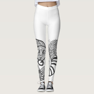 Fun Snake Doodle Pattern Leggings