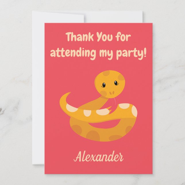 Fun Snake Safari Thank You Card (Front)